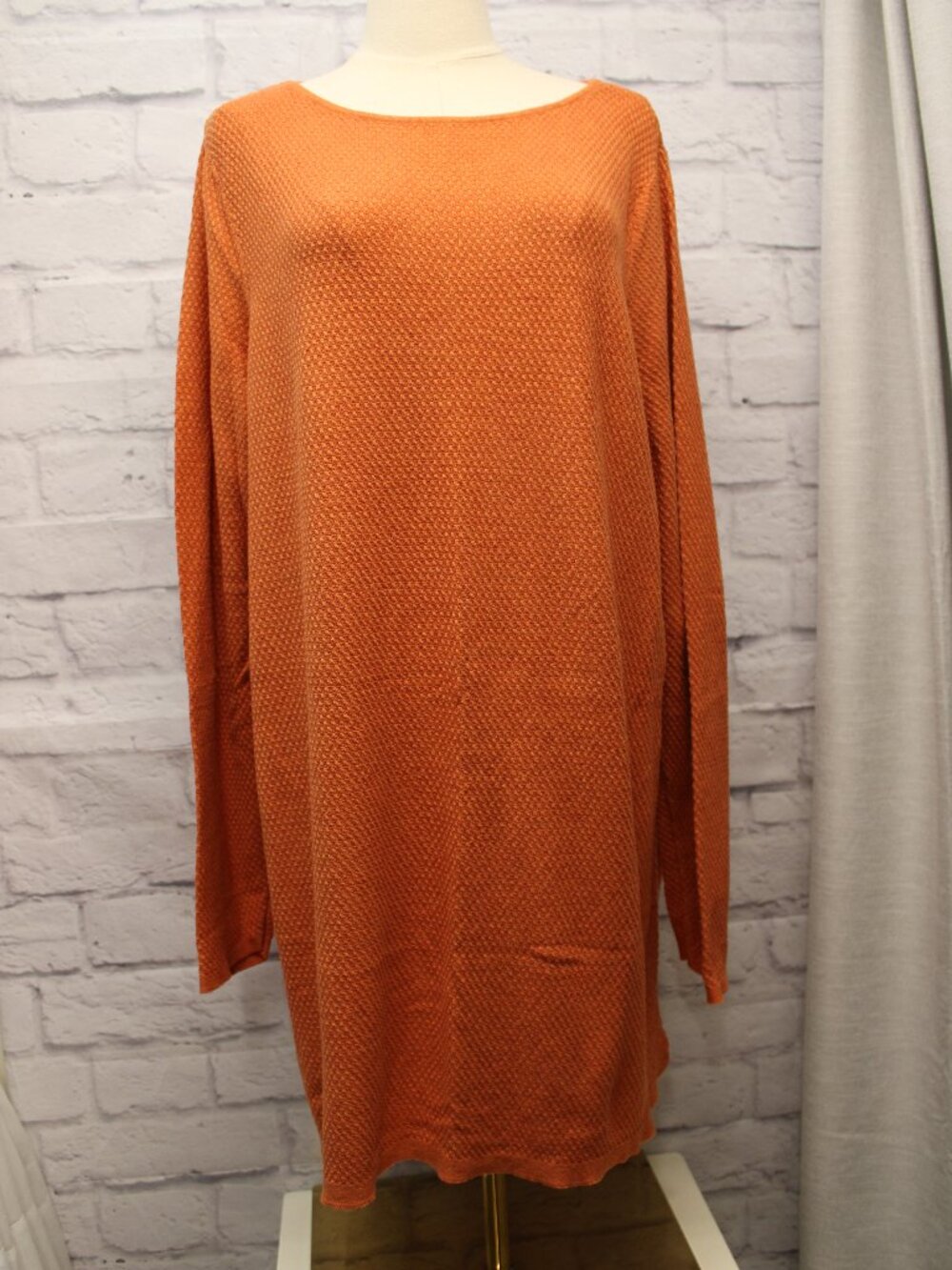 J. Jill XL Tall Orange Knit Longsleeve Knee Length Tunic Sweater Dress